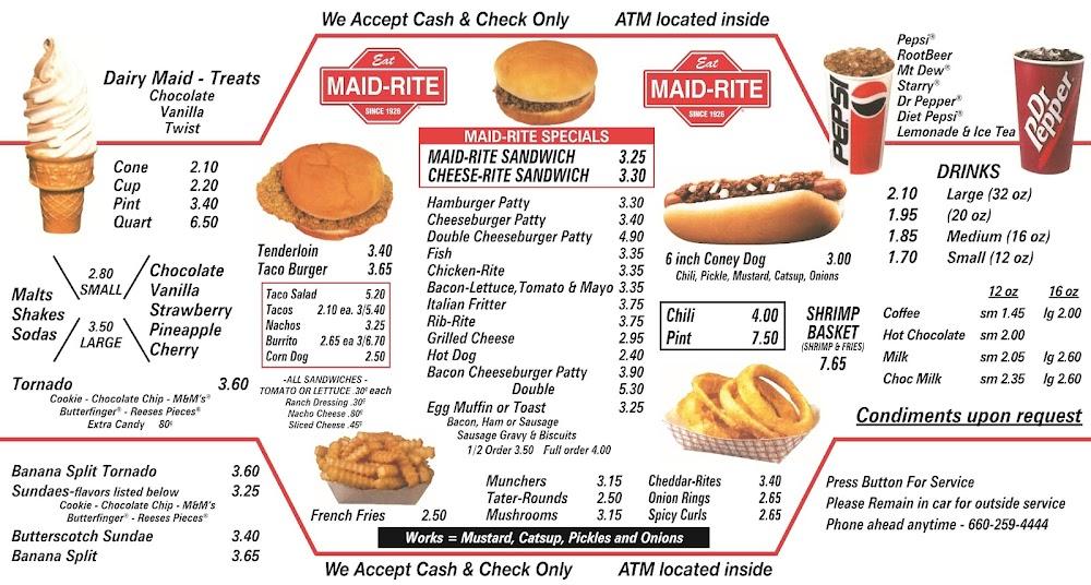 Maid-Rite Menu image 1